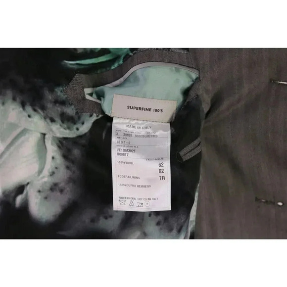 Raffaele Caruso Recent Gray Tonestripe Herringbone Super 180's Wool Suit 52R - Picture 10 of 12